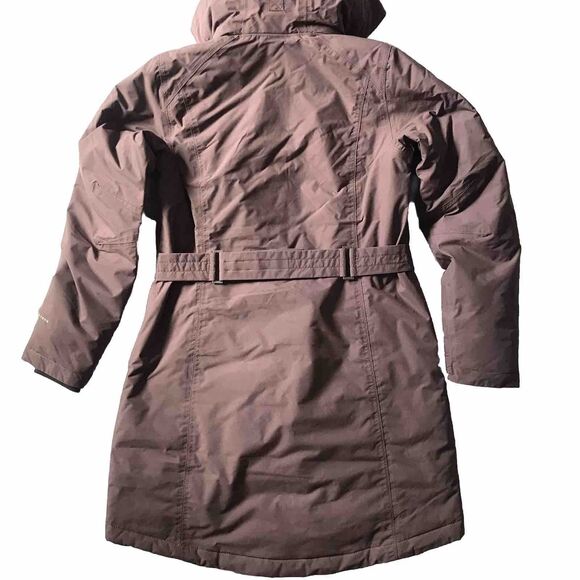 $350 Columbia Icelandite Turbodown Parka Coat SZ M Insulated Hooded Long Mauve - Picture 5 of 12